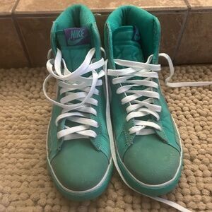 Nike Turquoise High-Top Blazer Sneakers